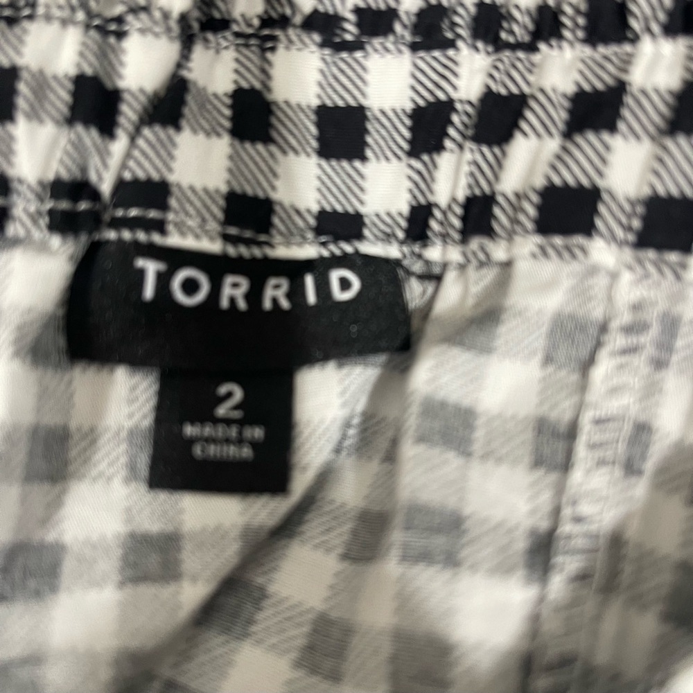 Torrid Black White Gingham Plaid Poplin Cami Sweetheart Tank Top Zip Back Size 2 - Picture 11 of 11